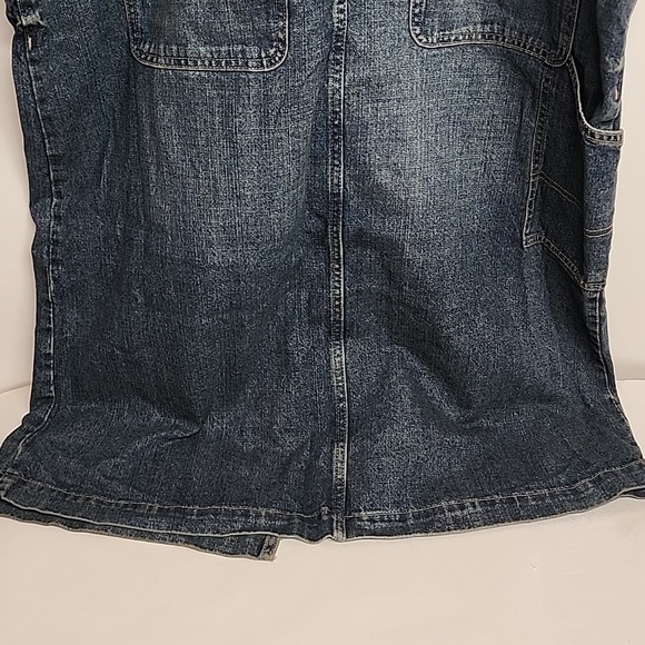 Cotton On Logan Blue Denim Overall Dress w/Front Slit Sz 12US Country Minimalist - Picture 9 of 13
